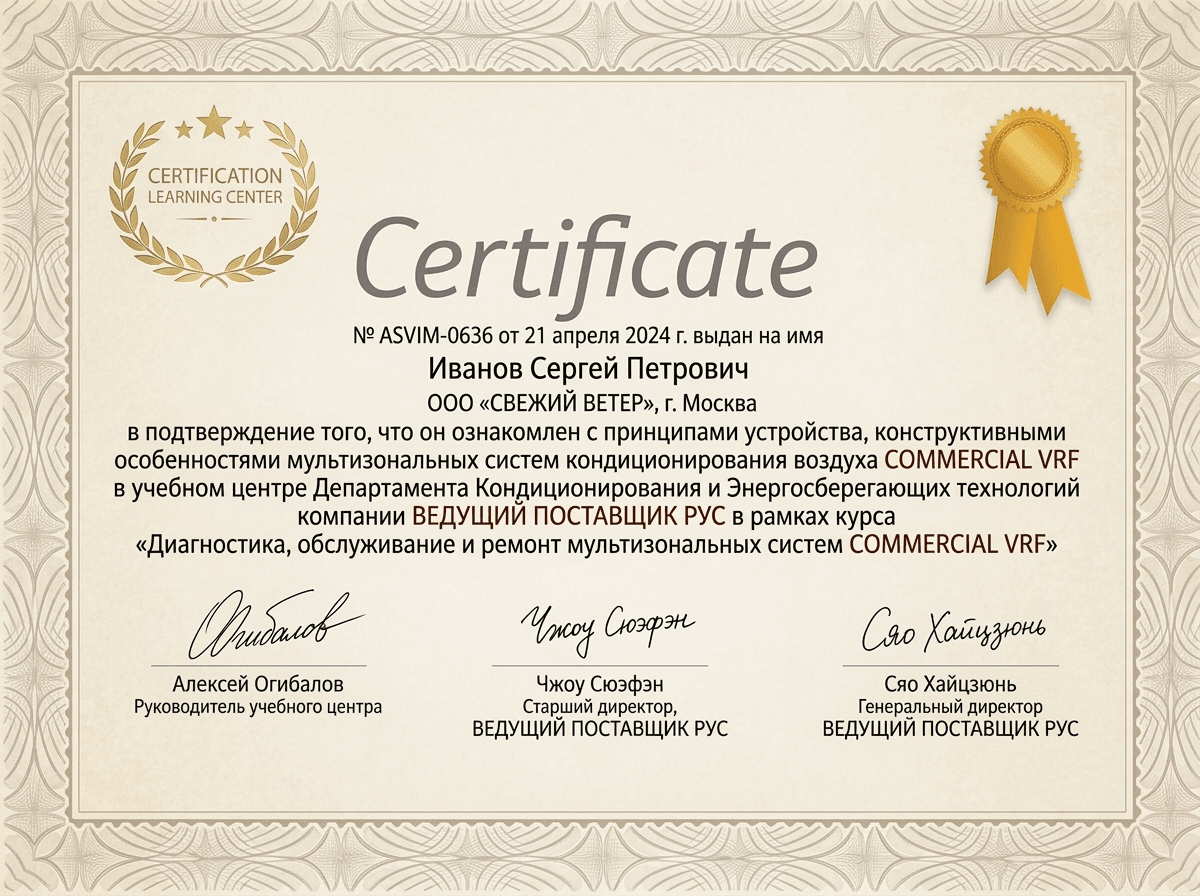 Сертификат авторизации Maunfeld